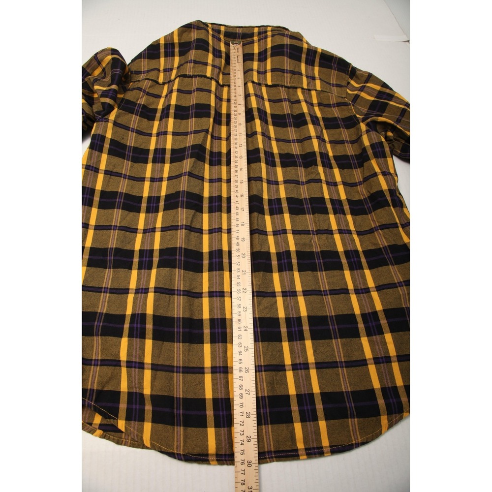 Nike 6.0 Shirt Mens Large Yellow Black Plaid Hooded Flannel Long Sleeve Casual - Picture 10 of 12